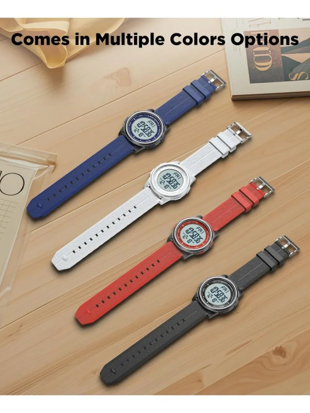 Ultra-Thin Waterproof Digital Sports Watch for Men & Women, 50M, Lightweight